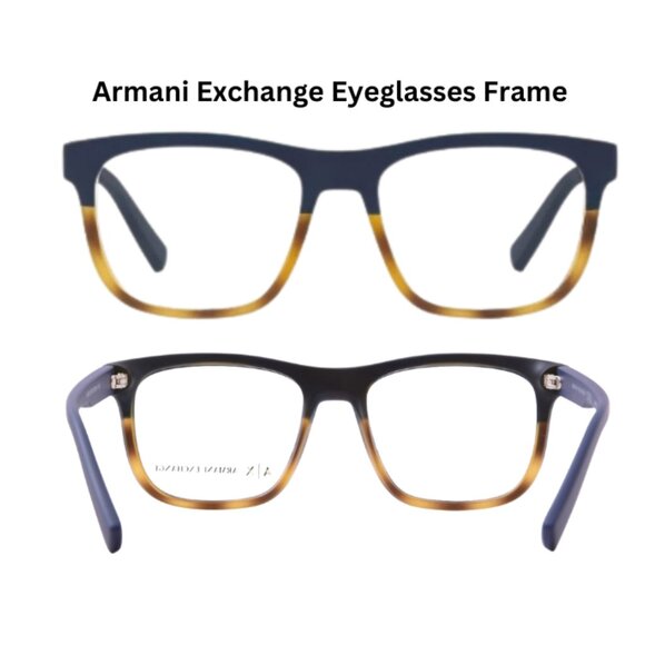 New Men's A|X ARMANI EXCHANGE Square Eyeglass Frames 100% Authentic - Picture 2 of 8
